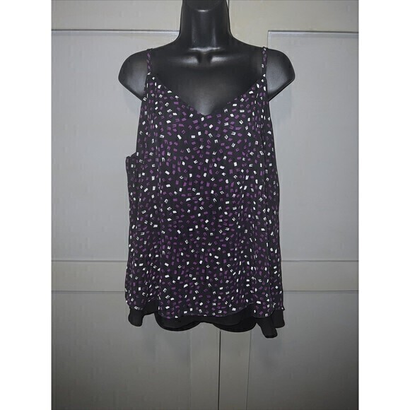 Torrid Sophie Chiffon Double Layer Swing Cami Top in Confetti Size 0 - Picture 2 of 8